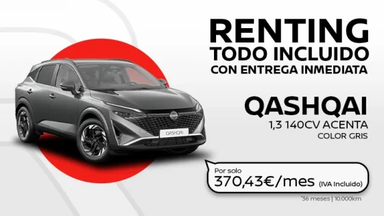Nuevo Nissan Qashqai Acenta por 370,43€/mes*