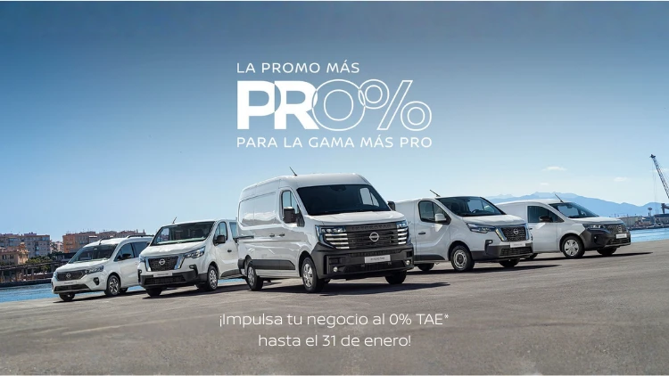 Gama Nissan de vehículos comerciales al 0% TAE*